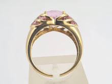 Load image into Gallery viewer, 0534: Vintage; 9ct Gold Lilac Amethyst Pink Topaz Statement Cocktail Ring
