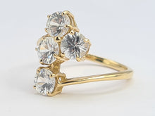 Load image into Gallery viewer, 0719: Vintage: 9ct Gold Abstract Glacier Topaz Cocktail Ring- crisp, clean, sparkling
