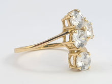 Load image into Gallery viewer, 0719: Vintage: 9ct Gold Abstract Glacier Topaz Cocktail Ring- crisp, clean, sparkling
