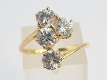 Load image into Gallery viewer, 0719: Vintage: 9ct Gold Abstract Glacier Topaz Cocktail Ring- crisp, clean, sparkling
