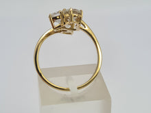 Load image into Gallery viewer, 0719: Vintage: 9ct Gold Abstract Glacier Topaz Cocktail Ring- crisp, clean, sparkling
