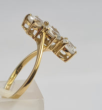 Load image into Gallery viewer, 0719: Vintage: 9ct Gold Abstract Glacier Topaz Cocktail Ring- crisp, clean, sparkling
