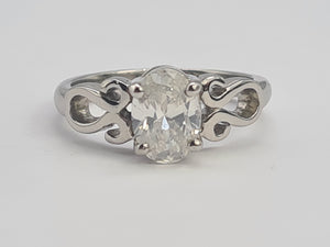 0841: Modern Platinum 1CT  Diamond Solitaire- GIA Certificate E Colour S1i Clarity