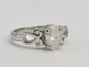 0841: Modern Platinum 1CT  Diamond Solitaire- GIA Certificate E Colour S1i Clarity