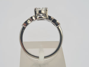 0841: Modern Platinum 1CT  Diamond Solitaire- GIA Certificate E Colour S1i Clarity