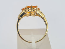 Load image into Gallery viewer, 0535: Vintage: 9ct Gold Orange Sapphires Cluster Ring- lovely cut and colours
