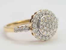 Load image into Gallery viewer, 0659: Vintage: 14ct Gold Diamonds (1ct) Cluster Ring- sparkling symmetry
