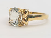 Load image into Gallery viewer, 0558: Vintage: 9ct Gold Oval Green Amethyst Solitaire- lovely cut and colours
