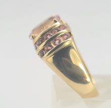 Load image into Gallery viewer, 0534: Vintage; 9ct Gold Lilac Amethyst Pink Topaz Statement Cocktail Ring
