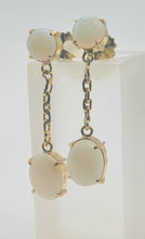 Load image into Gallery viewer, 0545: Vintage: 18ct Gold White Opals Drop/Dangle Stud Earrings- just lovely!
