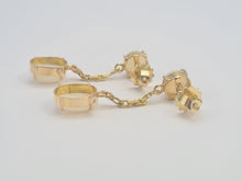 Load image into Gallery viewer, 0545: Vintage: 18ct Gold White Opals Drop/Dangle Stud Earrings- just lovely!
