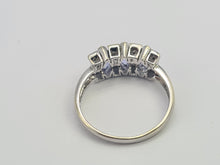 Load image into Gallery viewer, 0683: Vintage; 9ct White Gold Blue Tanzanites Diamonds Dress Ring-crisp, clean, eye-candy
