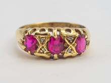 Load image into Gallery viewer, 0750: Antique: 18ct Rubies Old Cut Diamonds Dress Ring- Date- Mark 1911
