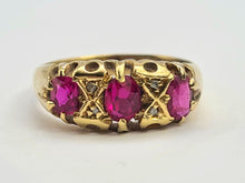 Load image into Gallery viewer, 0750: Antique: 18ct Rubies Old Cut Diamonds Dress Ring- Date- Mark 1911
