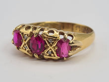 Load image into Gallery viewer, 0750: Antique: 18ct Rubies Old Cut Diamonds Dress Ring- Date- Mark 1911
