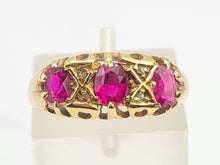 Load image into Gallery viewer, 0750: Antique: 18ct Rubies Old Cut Diamonds Dress Ring- Date- Mark 1911
