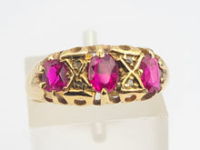 Load image into Gallery viewer, 0750: Antique: 18ct Rubies Old Cut Diamonds Dress Ring- Date- Mark 1911
