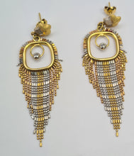 Load image into Gallery viewer, 0834:Vintage: Iconic 18ct Mixed Gold Chandelier Stud Drop Earrings (11.2grams)
