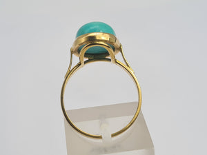 0906: Vintage: Italian 18ct Gold Cabochon Turquoise Ring- Exquisite