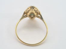 Load image into Gallery viewer, 0284: Antique: 18ct Gold Art Deco Emeralds Diamond Panel Ring- an exquisite antique ring
