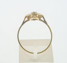 Load image into Gallery viewer, 0284: Antique: 18ct Gold Art Deco Emeralds Diamond Panel Ring- an exquisite antique ring
