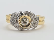 Load image into Gallery viewer, 0449: Vintage: 18ct Gold Art Deco Style 21 Diamonds Ring- sparkling symmetry
