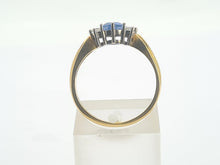 Load image into Gallery viewer, 0691: Vintage: 18ct Gold Heart-Cut Ceylon Blue Sapphire Diamonds Ring=- Date-Mark 1990
