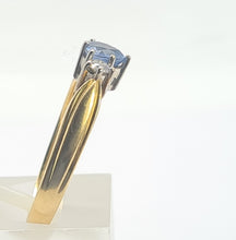 Load image into Gallery viewer, 0691: Vintage: 18ct Gold Heart-Cut Ceylon Blue Sapphire Diamonds Ring=- Date-Mark 1990
