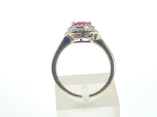 Load image into Gallery viewer, 0767: Vintage: 18ct Gold Pink Ruby 45 Diamonds Dress Ring- gorgeous
