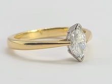 Load image into Gallery viewer, 0109:Vintage 18ct Gold Marquise Cut Diamond Solitaire- 0.41ct, VS2 clarity, colour E/F stone
