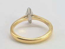 Load image into Gallery viewer, 0109:Vintage 18ct Gold Marquise Cut Diamond Solitaire- 0.41ct, VS2 clarity, colour E/F stone
