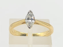 Load image into Gallery viewer, 0109:Vintage 18ct Gold Marquise Cut Diamond Solitaire- 0.41ct, VS2 clarity, colour E/F stone
