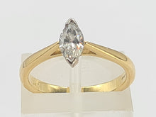 Load image into Gallery viewer, 0109:Vintage 18ct Gold Marquise Cut Diamond Solitaire- 0.41ct, VS2 clarity, colour E/F stone
