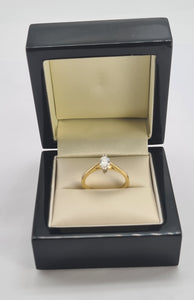 0109:Vintage 18ct Gold Marquise Cut Diamond Solitaire- 0.41ct, VS2 clarity, colour E/F stone