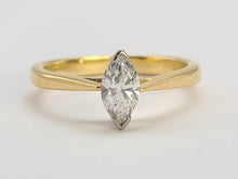 Load image into Gallery viewer, 0109:Vintage 18ct Gold Marquise Cut Diamond Solitaire- 0.41ct, VS2 clarity, colour E/F stone
