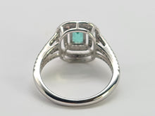 Load image into Gallery viewer, 0137: 18ct White Gold Emerald Diamonds Art Deco  Style Ring- truly exquisite
