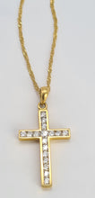 Cargar imagen en el visor de la galería, 0924: Vintage &amp; Exquisite; 1.5ct Diamonds Cross Pendant &amp; Necklace 18ct Gold- Elegance personified
