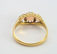 Load image into Gallery viewer, 0575:Antique; 18ct Gold Vivid White Opals Trilogy Ring- Date- Mark 1908
