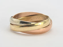 Load image into Gallery viewer, 0704: Vintage: 9ct Gold Rose, White. Yellow Gold Band- splendid condition
