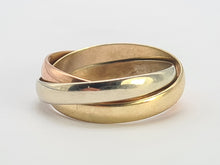 Load image into Gallery viewer, 0704: Vintage: 9ct Gold Rose, White. Yellow Gold Band- splendid condition
