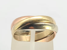 Load image into Gallery viewer, 0704: Vintage: 9ct Gold Rose, White. Yellow Gold Band- splendid condition
