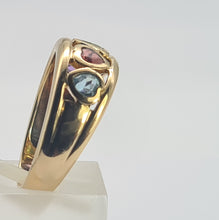 Load image into Gallery viewer, 0734: Vintage: 9ct Gold Heart Cut Muti-Gems Stacker/Dress Ring- beautifully matched
