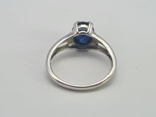 Load image into Gallery viewer, 0738: Vintage: 9ct Gold Cabochon French Blue Sapphire Diamonds Ring- crisp, clean , eye candy
