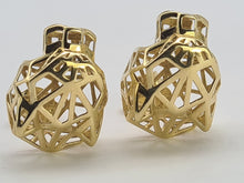 Cargar imagen en el visor de la galería, 0833: Vintage: 18ct Gold Leopard Head Stud Earrings- exceptional detail
