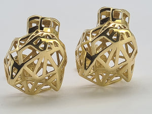 0833: Vintage: 18ct Gold Leopard Head Stud Earrings- exceptional detail