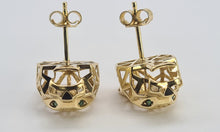 Cargar imagen en el visor de la galería, 0833: Vintage: 18ct Gold Leopard Head Stud Earrings- exceptional detail
