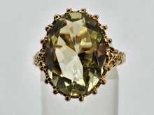 Load image into Gallery viewer, 0804: Vintage: Statement 9ct Gold Green Amethyst Cocktail Ring- Date- Mark 1972
