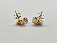 Load image into Gallery viewer, 0929: Vintage 9ct Gold &quot;Bow Tie&quot; Tanzanite Diamond Stud Earrings- delightful ear candy
