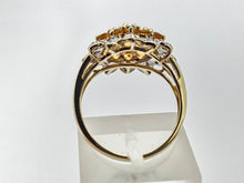 Load image into Gallery viewer, 0774:Vintage: Sensational 9ct Gold 19  Citrines 36 Diamonds Floral Cluster Ring
