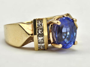 0944 Vintage 14ct Gold Tanzanite & Diamonds